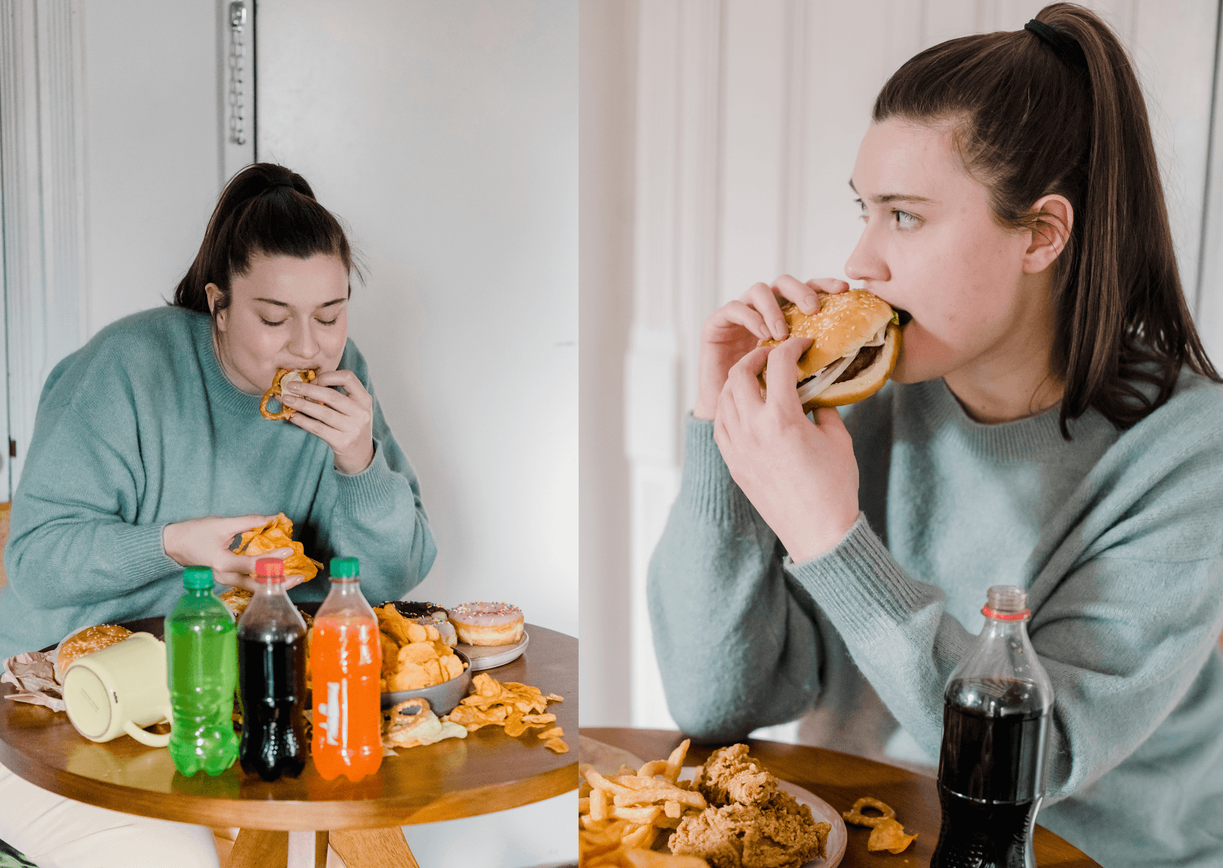 übergewichtige person ist fastfood