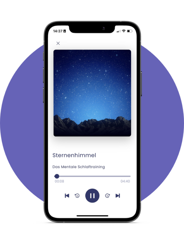 App Screen des Audiotracks Sternenhimmel des Mentalen Schlaftrainings in der LUMEUS-App