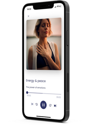 App Screen des Audiotrack Energie & Frieden des Trainings Kraft der Emotionen in der LUMEUS-App