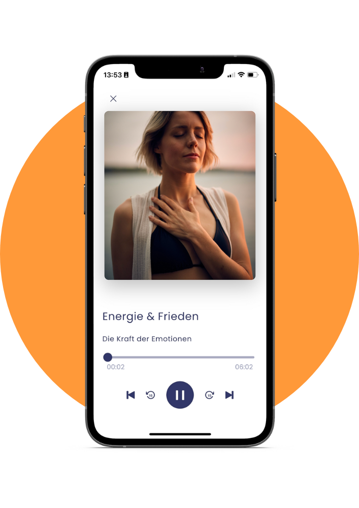 App Screen des Audio-Tracks Energie & Frieden des Trainings Kraft der Emotionen