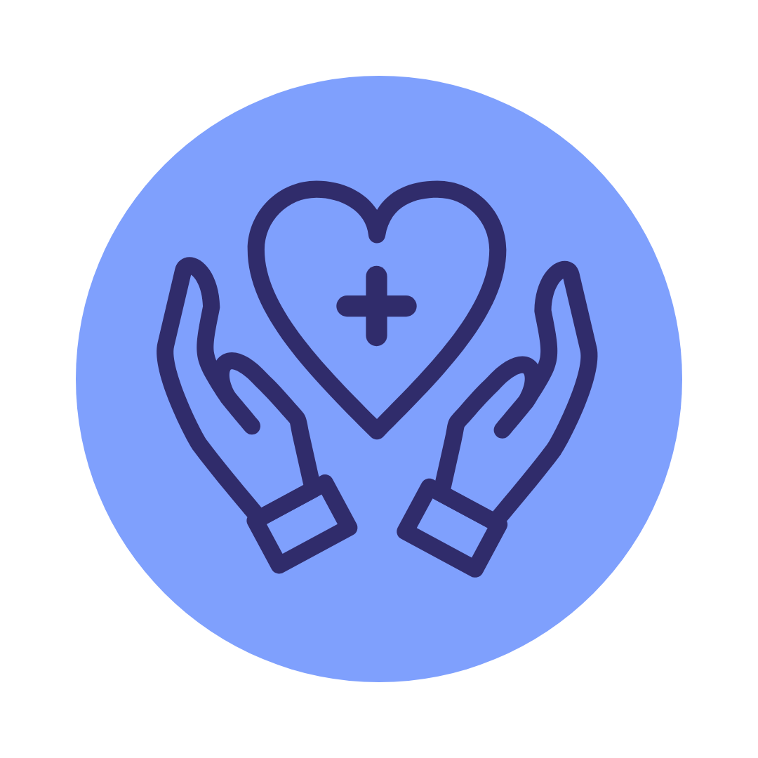 Herz mit Plus in der Mitte zwischen zwei Händen als Symbol für Gesundheit